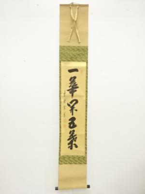 前大徳　藤田寛道筆　「一華開五葉」　一行書　肉筆紙本掛軸